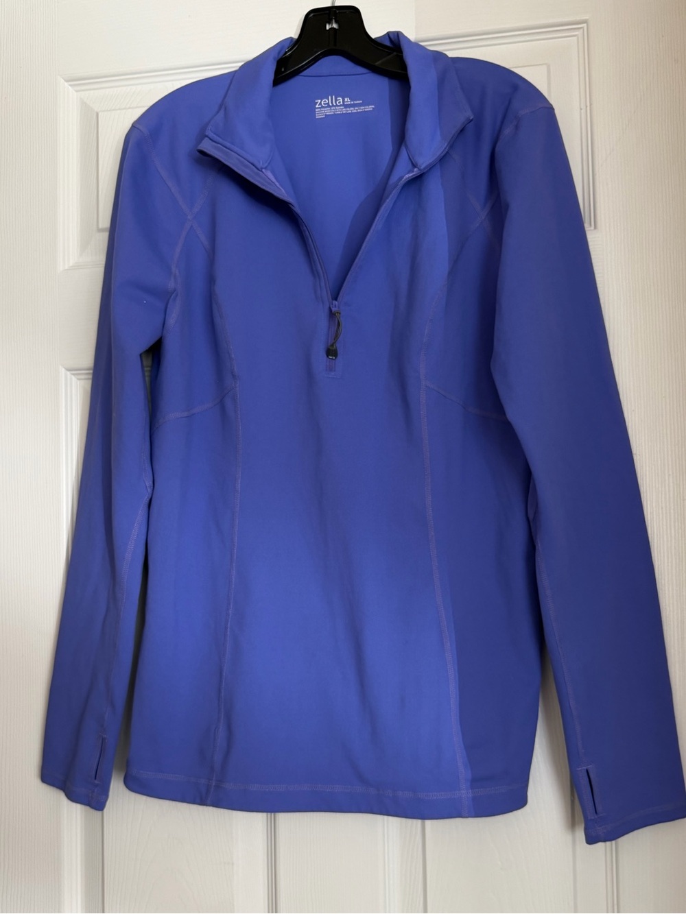 Zella Blue-Purple Quarter-Zip Performance Pullover in XL